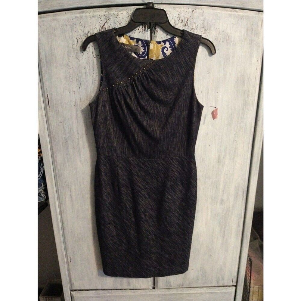 Donna Rico ruched  knee-length sleeveless 10p dress Denim Like Classic Officey